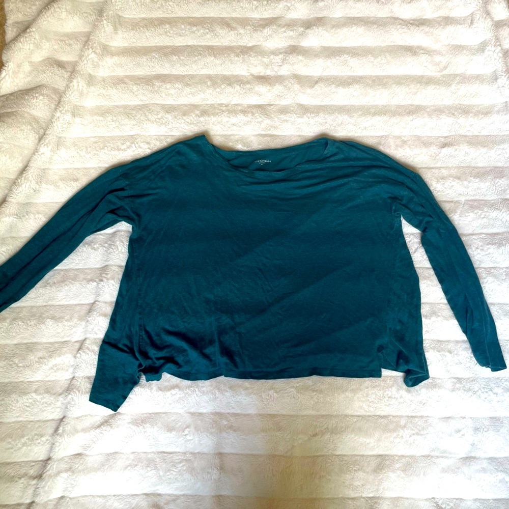 Eileen Fisher Deep Teal Long Sleeve Top